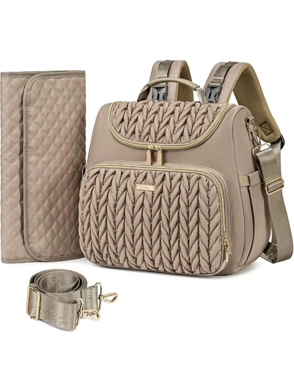 4-in-1 Waterproof Convertible Diaper Bag Backpack & Tote with Changing Pad